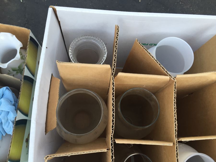 Huge Glass Lamp Shade And Hurricane Lot [Photo 11]