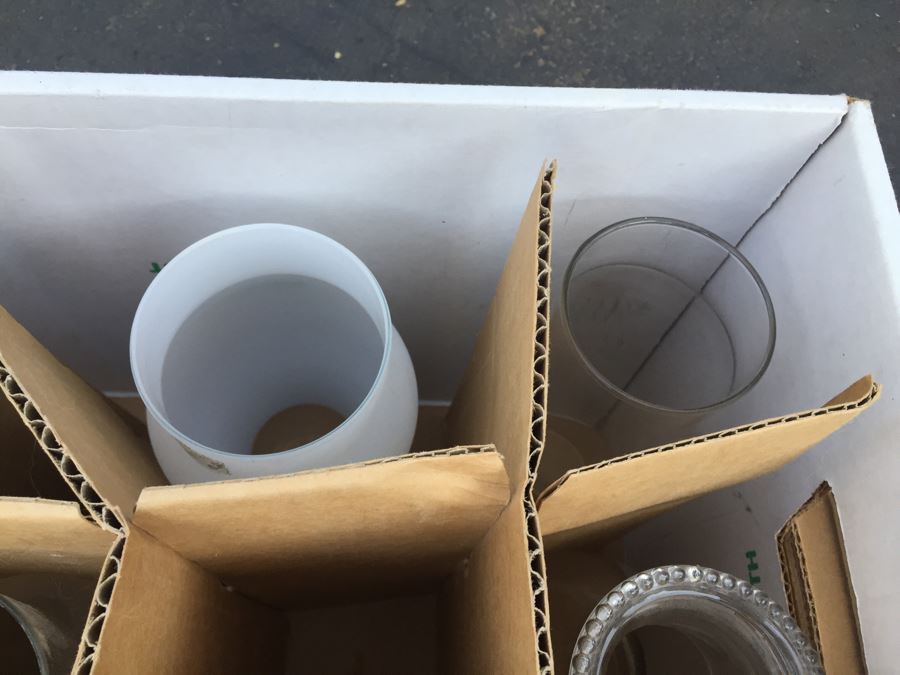 Huge Glass Lamp Shade And Hurricane Lot [Photo 10]