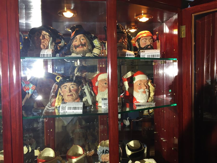 Stunning Rosewood Display Curio Cabinet With Back Mirror Lighted And Thick Glass Shelves (Left Cabinet) [Photo 11]