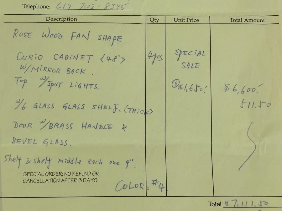 Stunning Rosewood Display Curio Cabinet With Back Mirror Lighted And Thick Glass Shelves (Left Cabinet) [Photo 18]