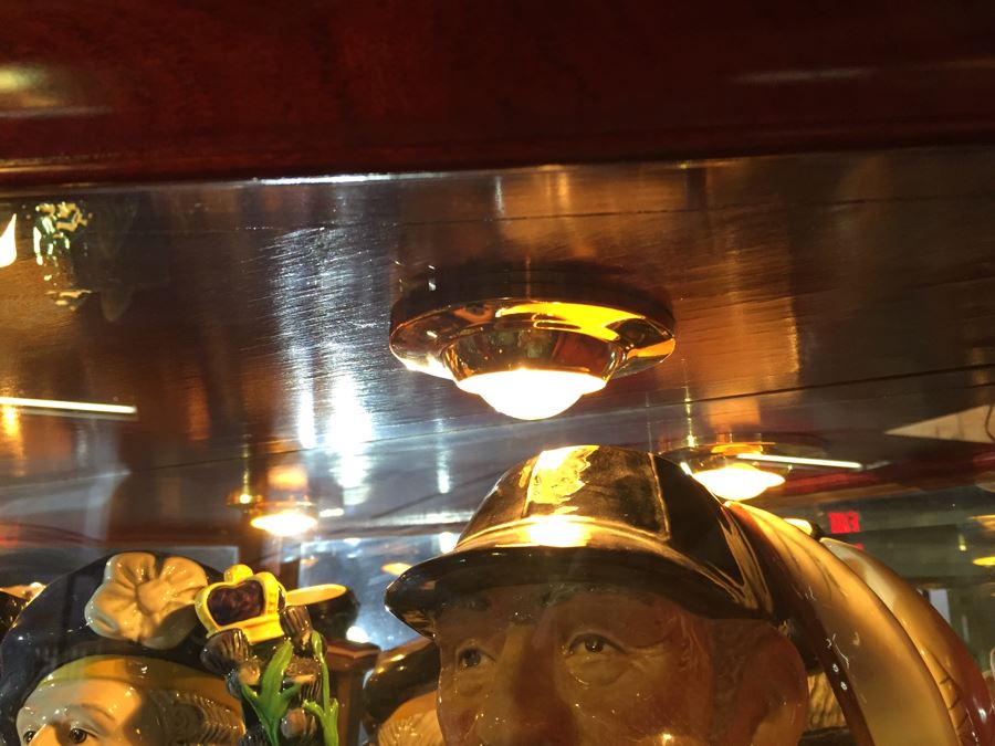 Stunning Rosewood Display Curio Cabinet With Back Mirror Lighted And Thick Glass Shelves (Right Cabinet) [Photo 10]