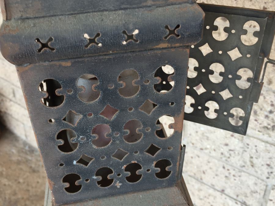 Rustic Metal Lantern With Stand [Photo 6]
