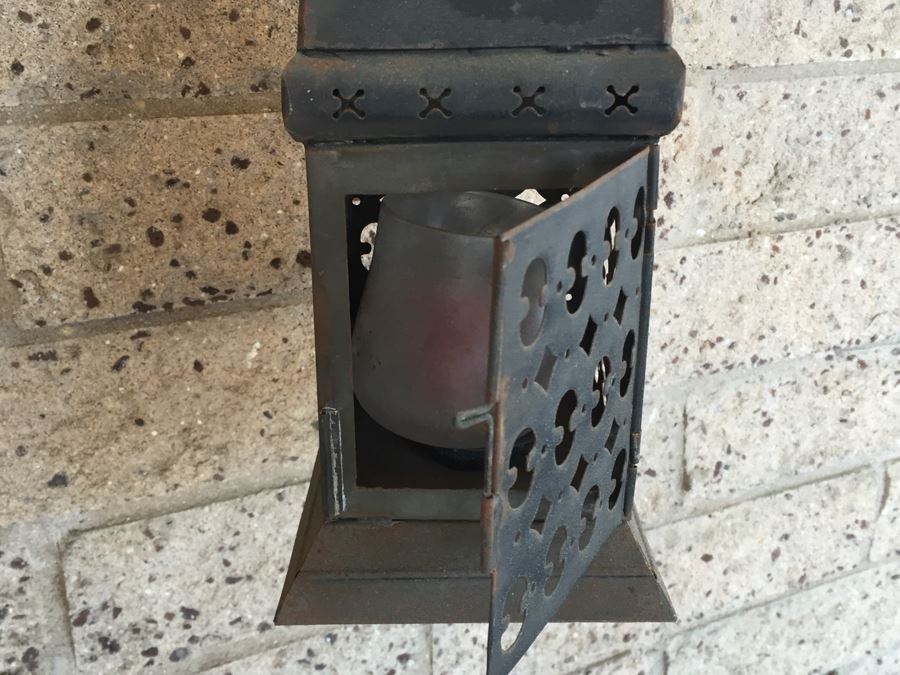 Rustic Metal Lantern With Stand [Photo 7]