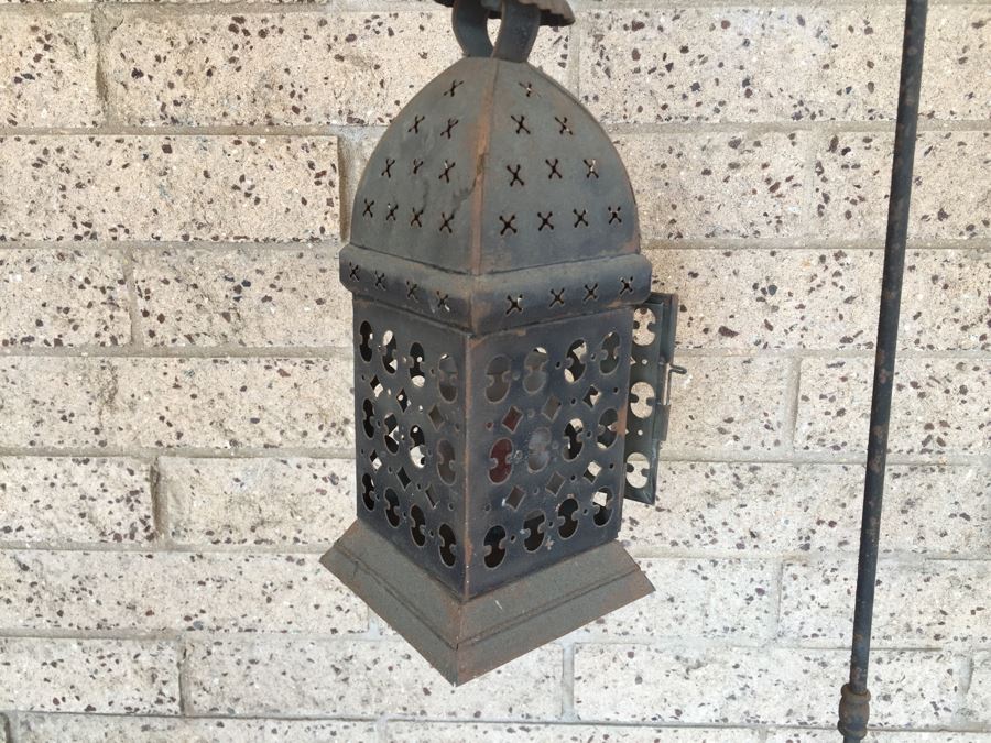 Rustic Metal Lantern With Stand [Photo 4]