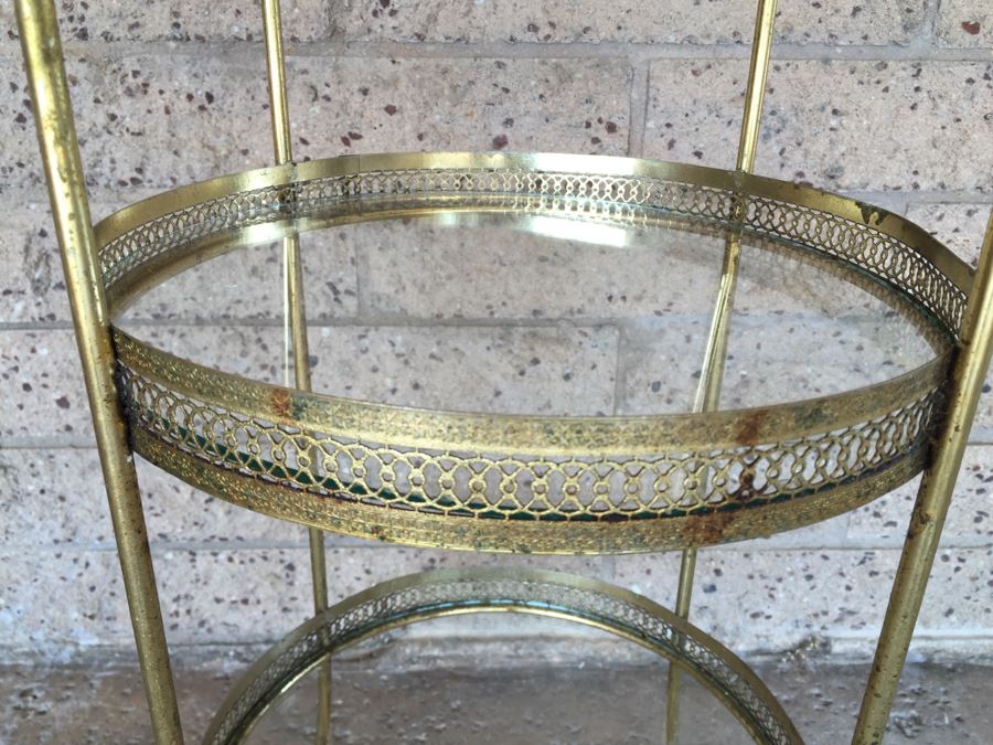 Italian Gilt Etagere With Round Glass Shelves [Photo 5]