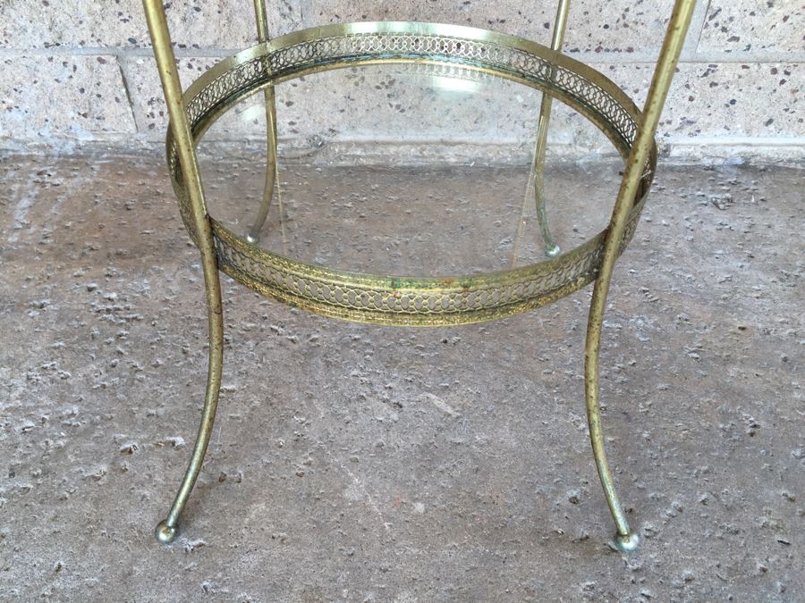 Italian Gilt Etagere With Round Glass Shelves [Photo 3]