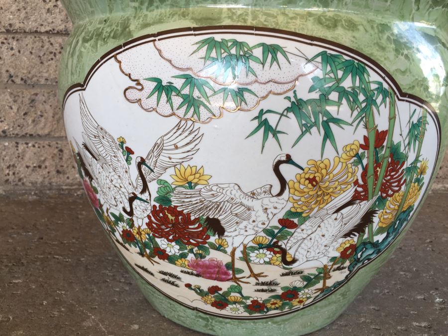 Large Asian Porcelain Fish Bowl Pot [Photo 3]