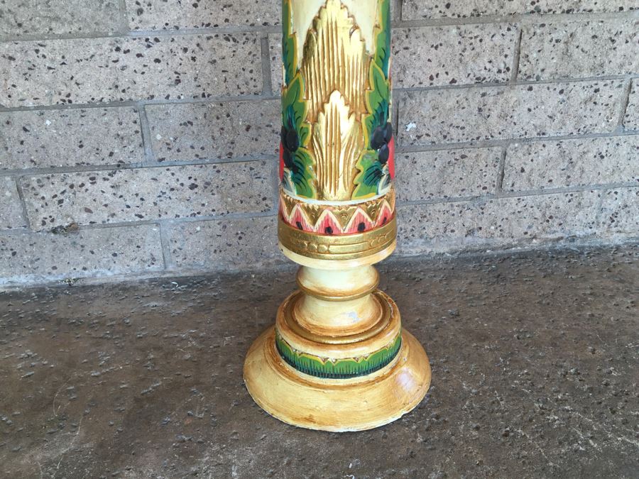 Nice Wooden Hand Painted Pedestal Stand [Photo 7]