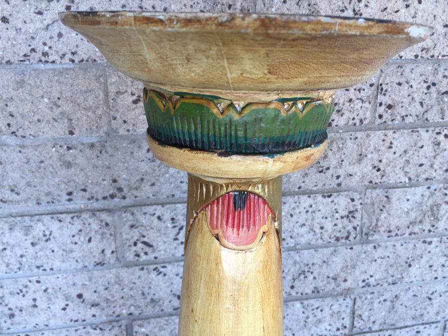 Nice Wooden Hand Painted Pedestal Stand [Photo 3]