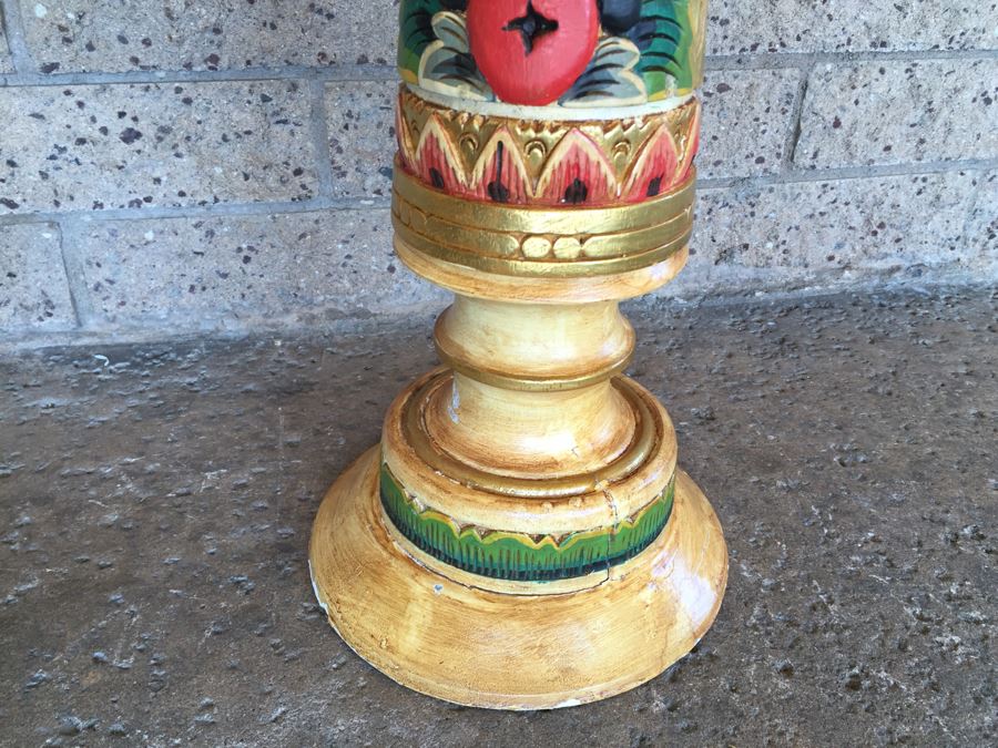 Nice Wooden Hand Painted Pedestal Stand [Photo 5]