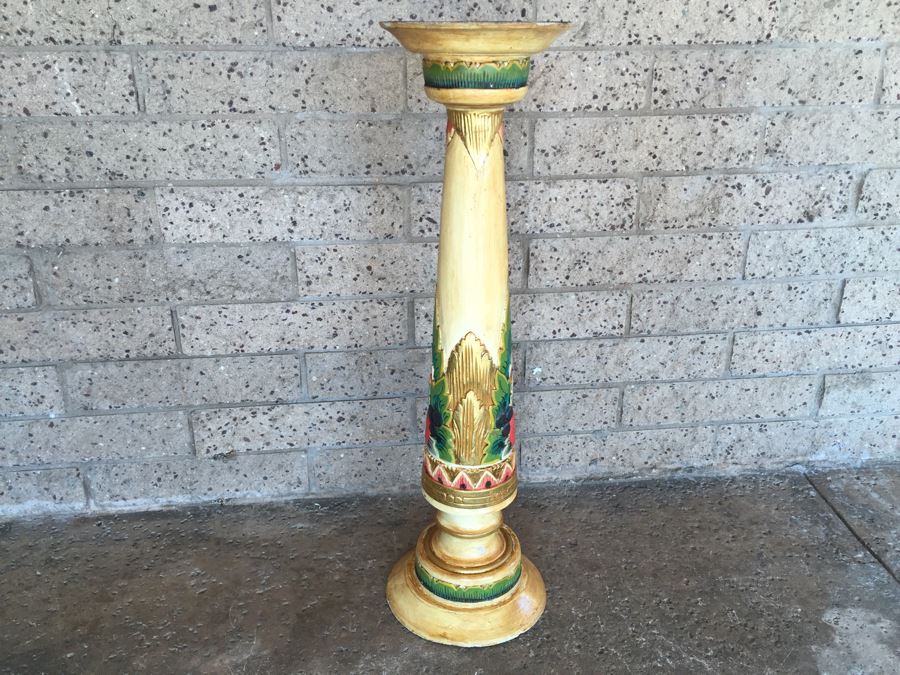 Nice Wooden Hand Painted Pedestal Stand [Photo 6]