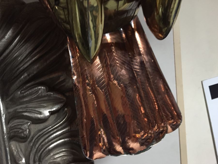 Large Copper And Brass Metal Bird Sculpture [Photo 8]