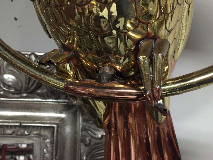 Large Copper And Brass Metal Bird Sculpture [Photo 17]