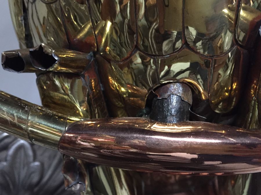 Large Copper And Brass Metal Bird Sculpture [Photo 12]