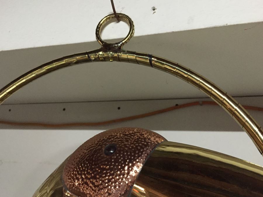 Large Copper And Brass Metal Bird Sculpture [Photo 16]