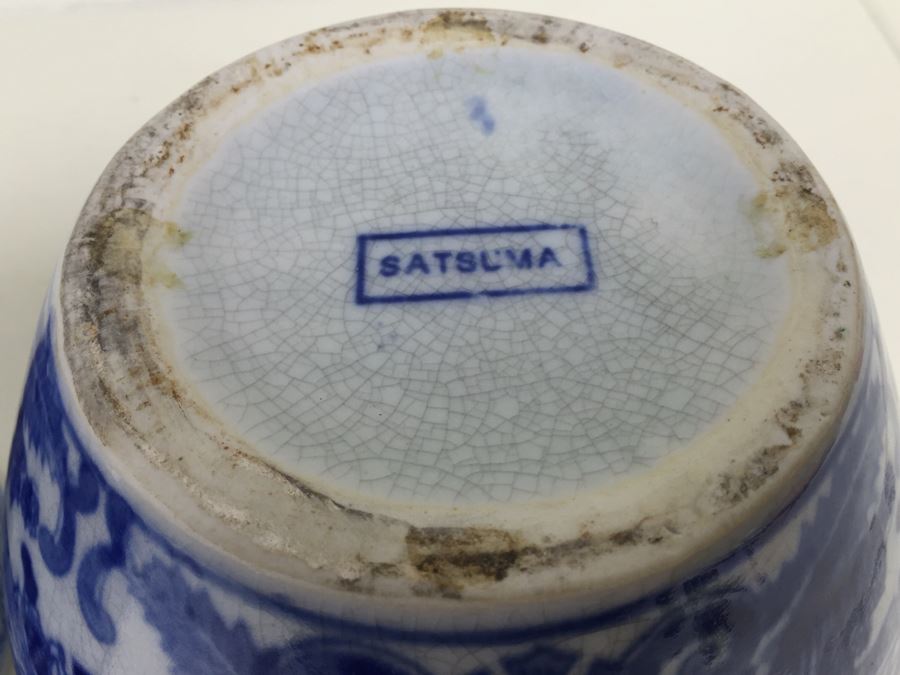 Pair Of Blue And White Satsuma Porcelain Bowls [Photo 20]