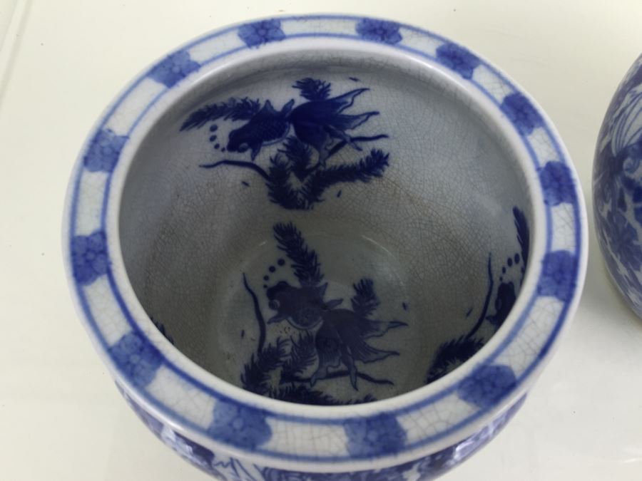 Pair Of Blue And White Satsuma Porcelain Bowls [Photo 19]