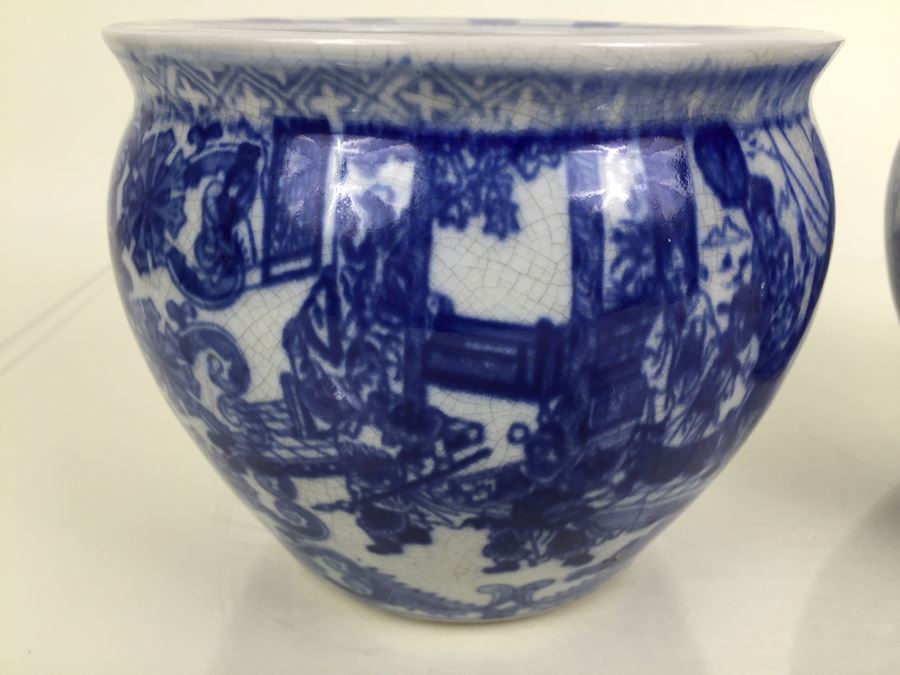 Pair Of Blue And White Satsuma Porcelain Bowls [Photo 16]