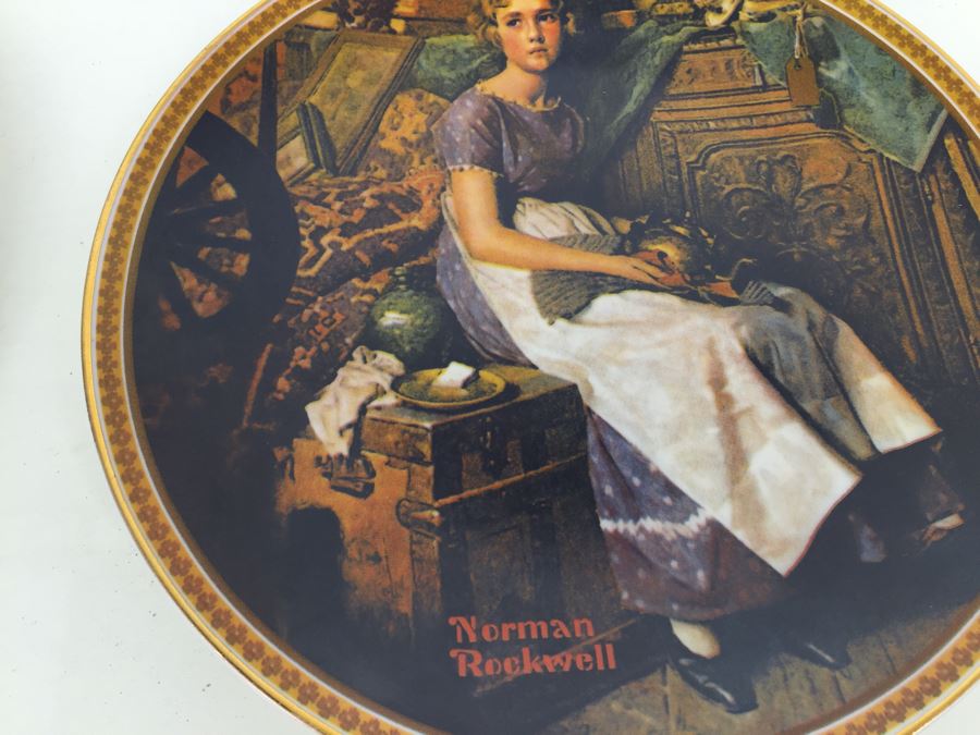 Set Of Four Knowles Collectible Limited Edition Plates Norman Rockwell And Gone With The Wind [Photo 3]