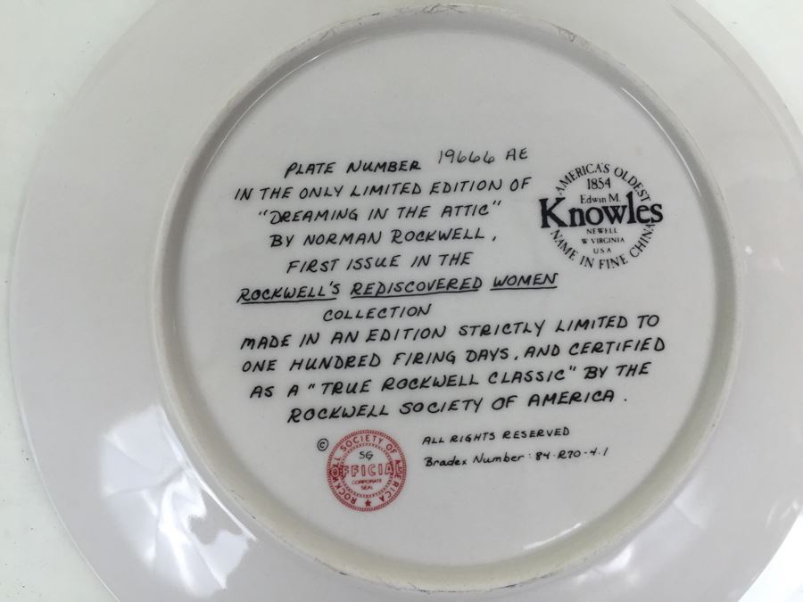 Set Of Four Knowles Collectible Limited Edition Plates Norman Rockwell And Gone With The Wind [Photo 14]