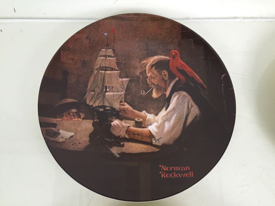 Set Of Four Knowles Collectible Limited Edition Plates Norman Rockwell And Gone With The Wind [Photo 4]