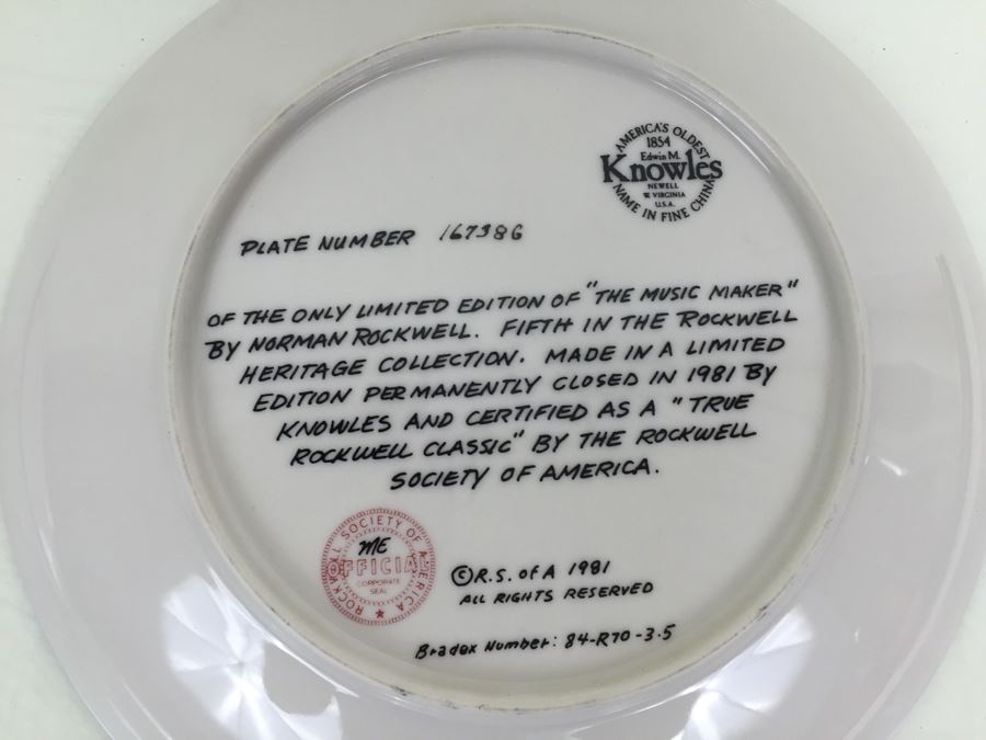 Set Of Four Knowles Collectible Limited Edition Plates Norman Rockwell And Gone With The Wind [Photo 13]