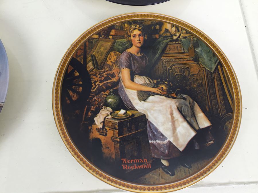 Set Of Four Knowles Collectible Limited Edition Plates Norman Rockwell And Gone With The Wind [Photo 7]