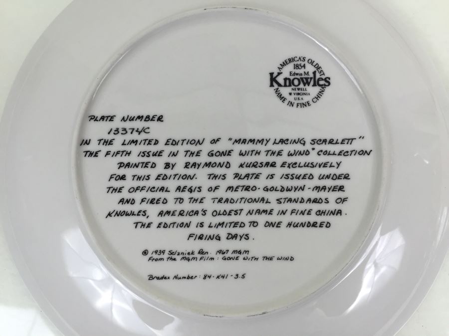 Set Of Four Knowles Collectible Limited Edition Plates Norman Rockwell And Gone With The Wind [Photo 15]