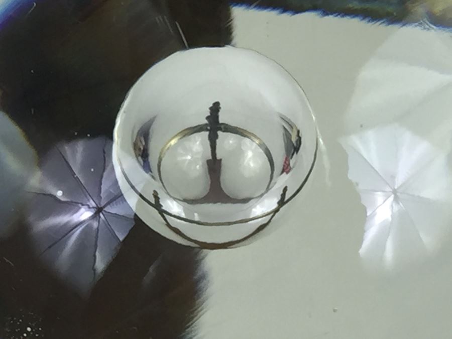 JUST ADDED - Crystal Ball With Large Bubble At Center Of Ball On Brass Dragon Stand [Photo 11]