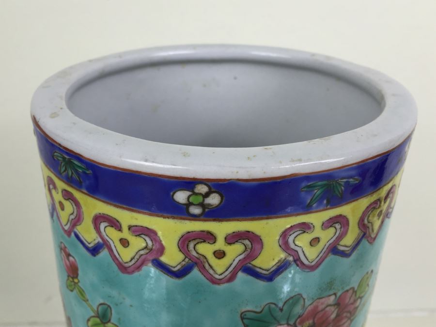 JUST ADDED - Tall Chinese Painted Vase Signed With Dragon [Photo 9]