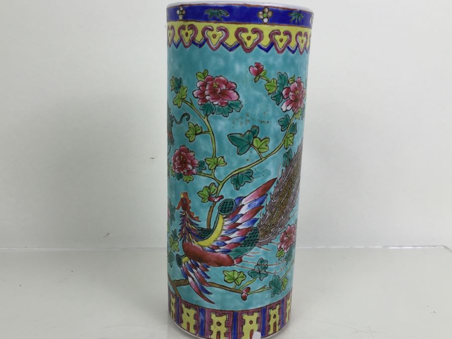 JUST ADDED - Tall Chinese Painted Vase Signed With Dragon [Photo 5]