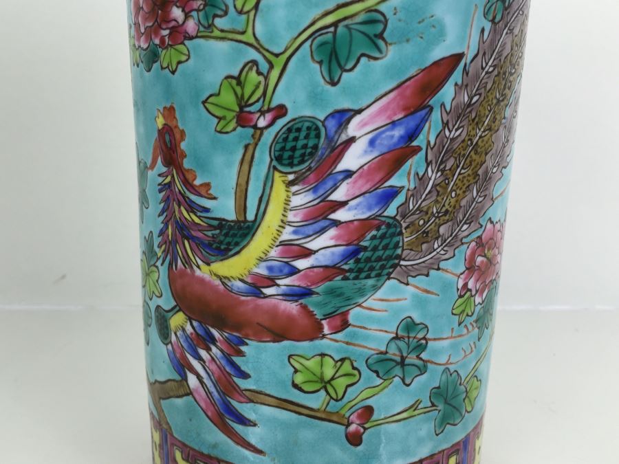 JUST ADDED - Tall Chinese Painted Vase Signed With Dragon [Photo 6]