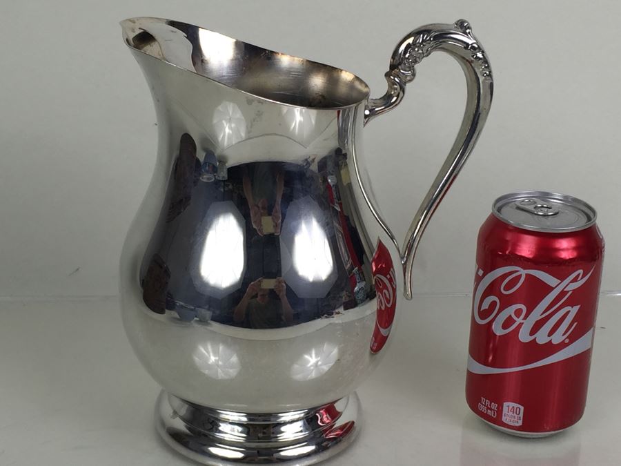 JUST ADDED - TOWLE Silverplated Water Pitcher Engraved GEICO Christmas 1983