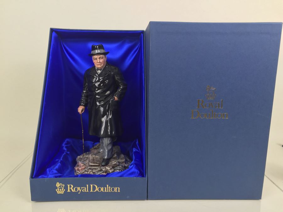JUST ADDED - Royal Doulton Large Figurine Winston S. Churchill HN 3433 Limited Edition 143 Of 5,000 With Original Box