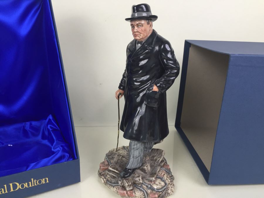JUST ADDED - Royal Doulton Large Figurine Winston S. Churchill HN 3433 Limited Edition 143 Of 5,000 With Original Box [Photo 10]