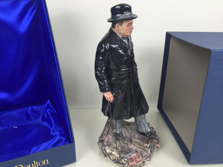 JUST ADDED - Royal Doulton Large Figurine Winston S. Churchill HN 3433 Limited Edition 143 Of 5,000 With Original Box [Photo 6]