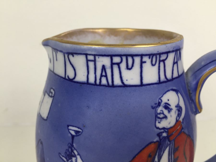 JUST ADDED - Vintage Royal Doulton Motto Proverb Pitcher D 1573 Hand Painted [Photo 3]