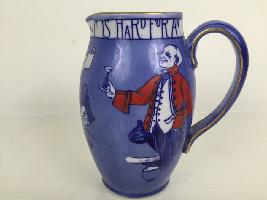 JUST ADDED - Vintage Royal Doulton Motto Proverb Pitcher D 1573 Hand Painted [Photo 2]