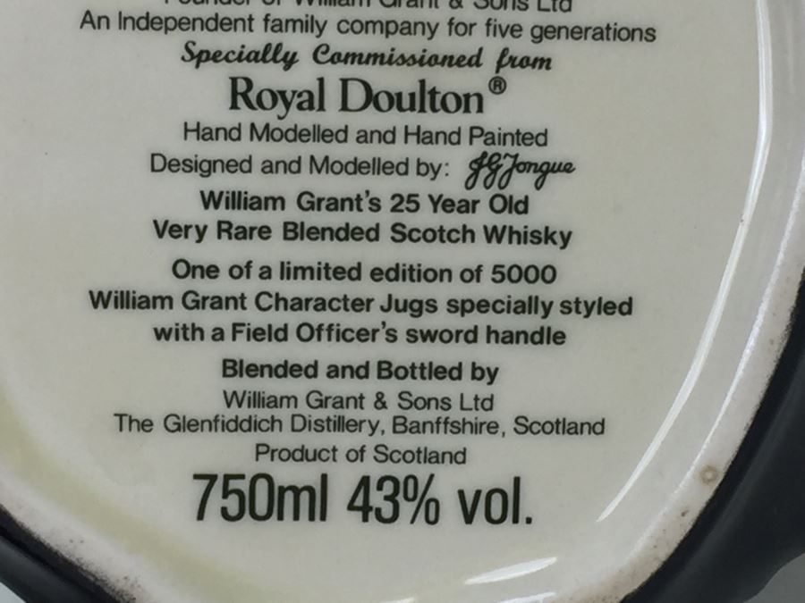 JUST ADDED - Royal Doulton Large William Grant Character Jug Liquor Decanter Empty With Box Limited Edition Of 5,000 [Photo 19]