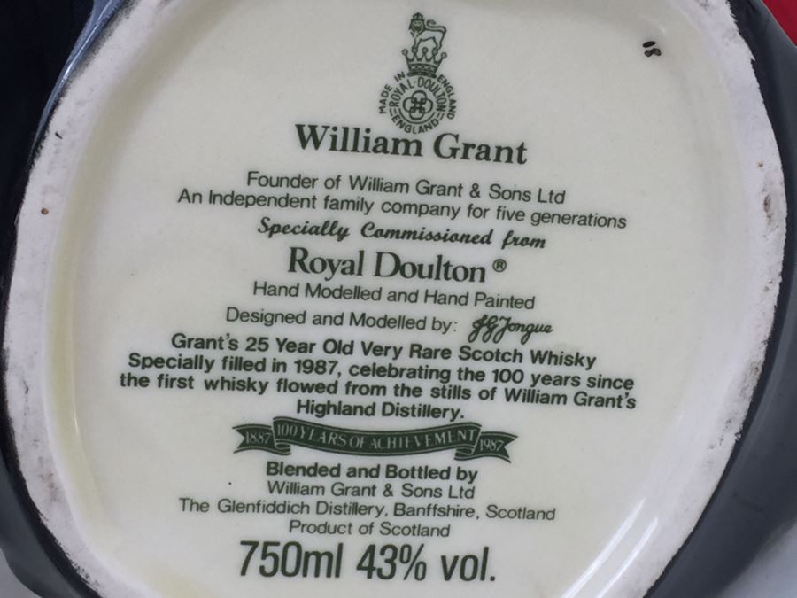 JUST ADDED - Royal Doulton Large William Grant Character Jug Liquor Decanter Empty With Box [Photo 16]