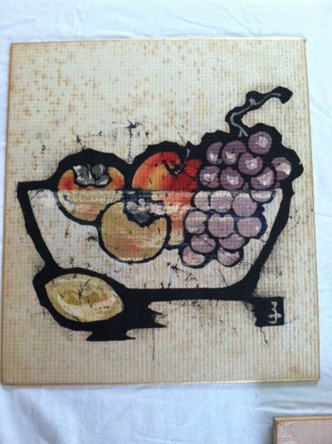 Pair of Mid-Century Signed Fruit Artwork [Photo 3]