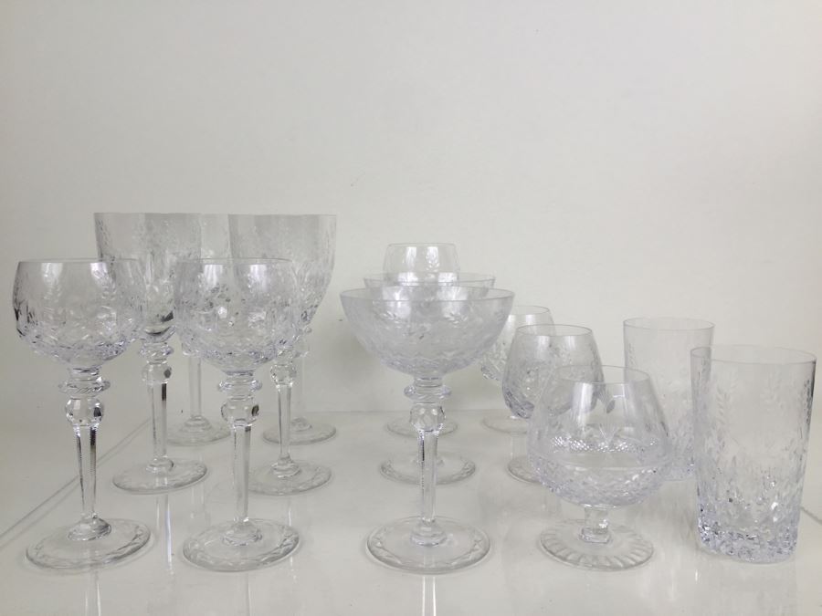 JUST ADDED - (14) Rogaska Crystal Queen Pattern Stemware Glass Lot