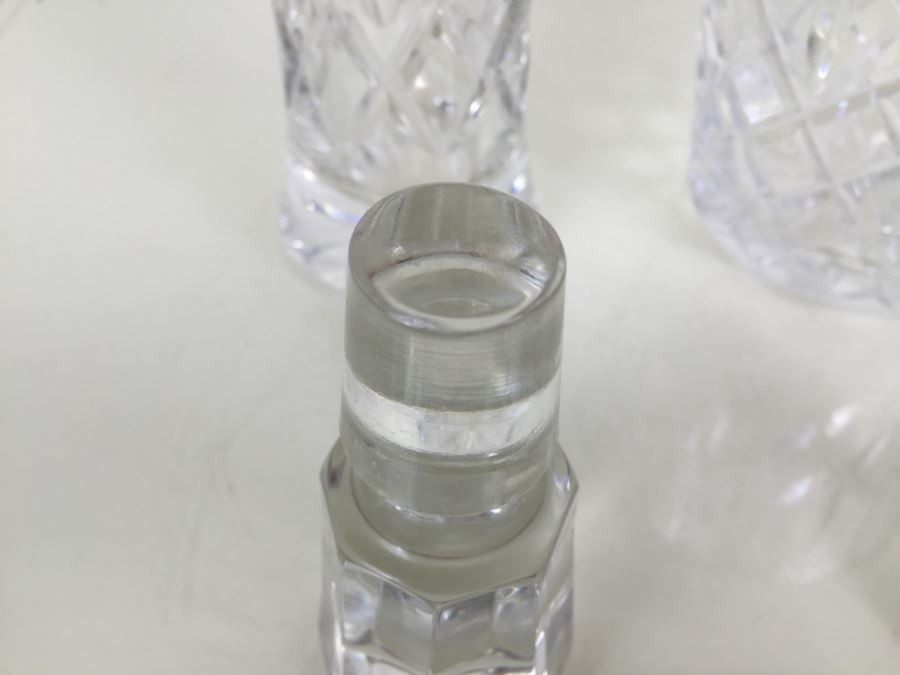 JUST ADDED - (3) Crystal Liquor Decanters With Stoppers [Photo 17]