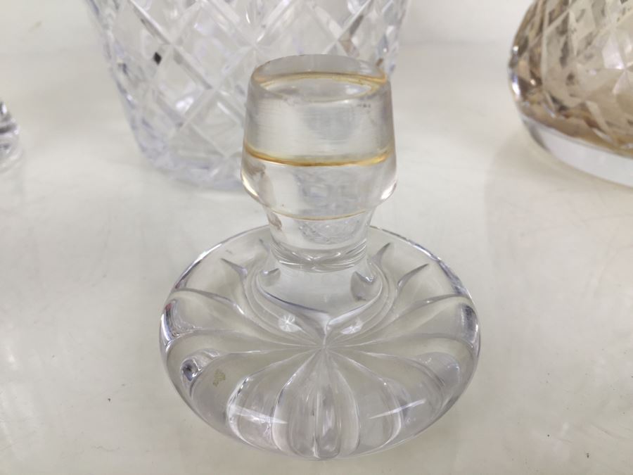 JUST ADDED - (3) Crystal Liquor Decanters With Stoppers [Photo 18]