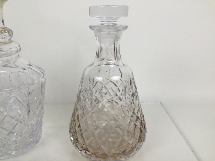 JUST ADDED - (3) Crystal Liquor Decanters With Stoppers [Photo 10]