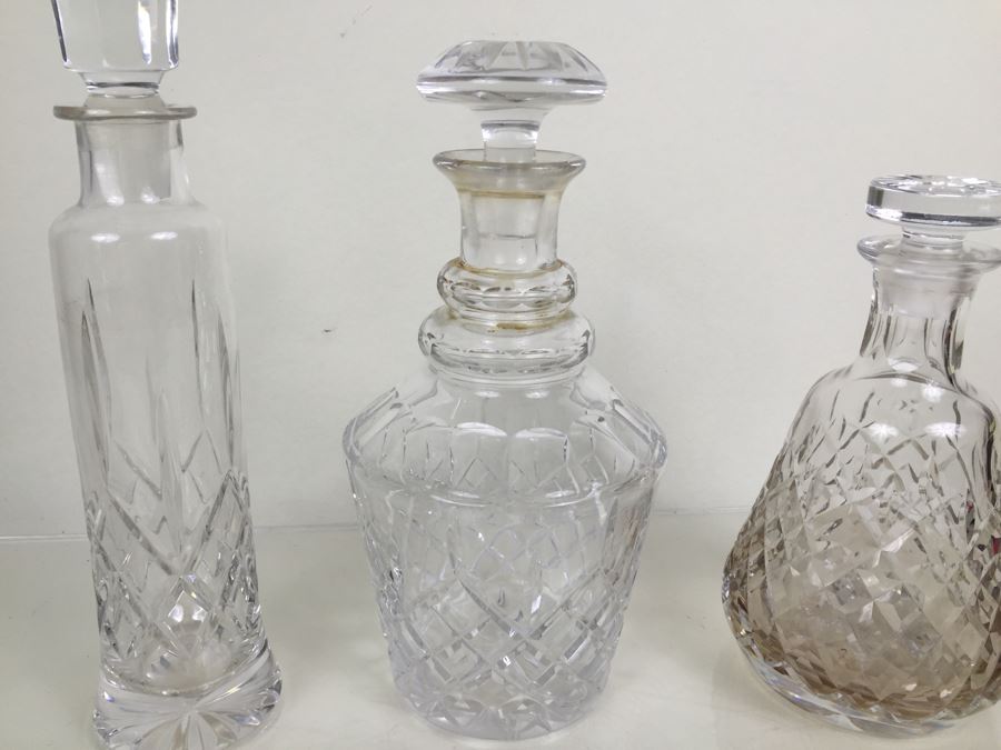 JUST ADDED - (3) Crystal Liquor Decanters With Stoppers [Photo 3]