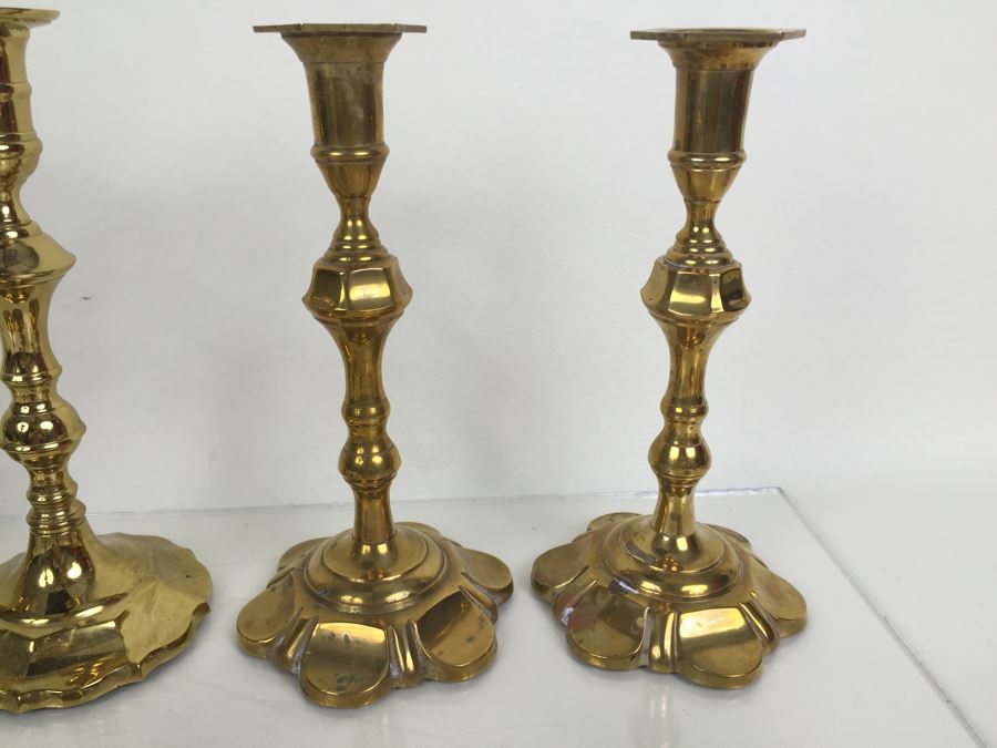 JUST ADDED - Large Collection Of Brass Candle Holders [Photo 7]