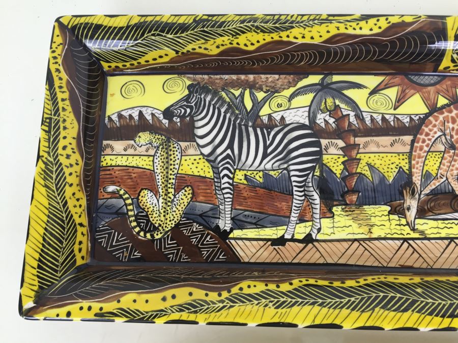 JUST ADDED - Pair Of Beautifully Hand Painted Porcelain Trays From Zimbabwe [Photo 7]