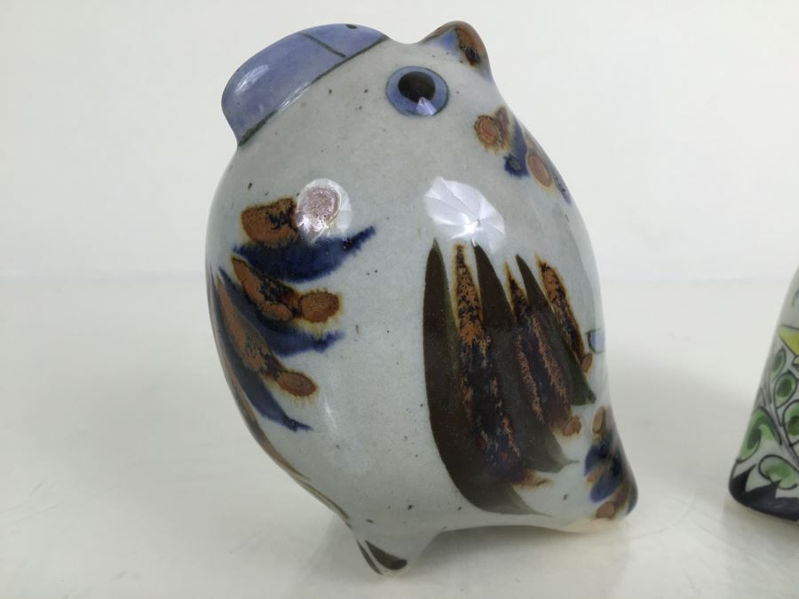JUST ADDED - Hand Painted Mexican Pottery Owl And Bird [Photo 10]