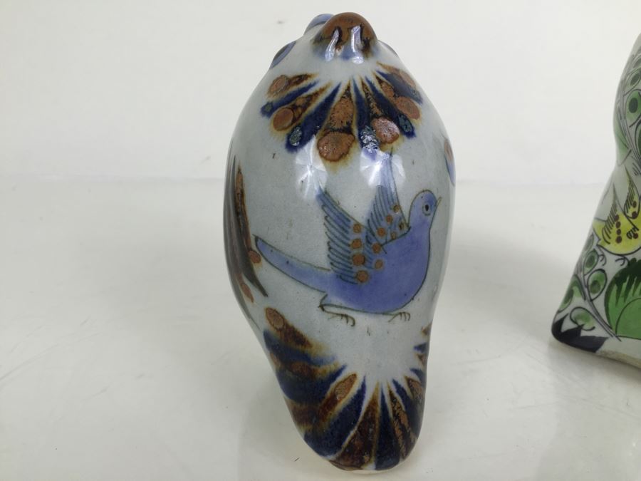 JUST ADDED - Hand Painted Mexican Pottery Owl And Bird [Photo 11]